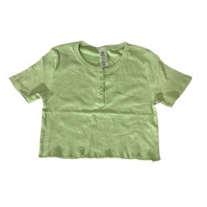 NWT Mono B Lime Green Ribbed Crop Top